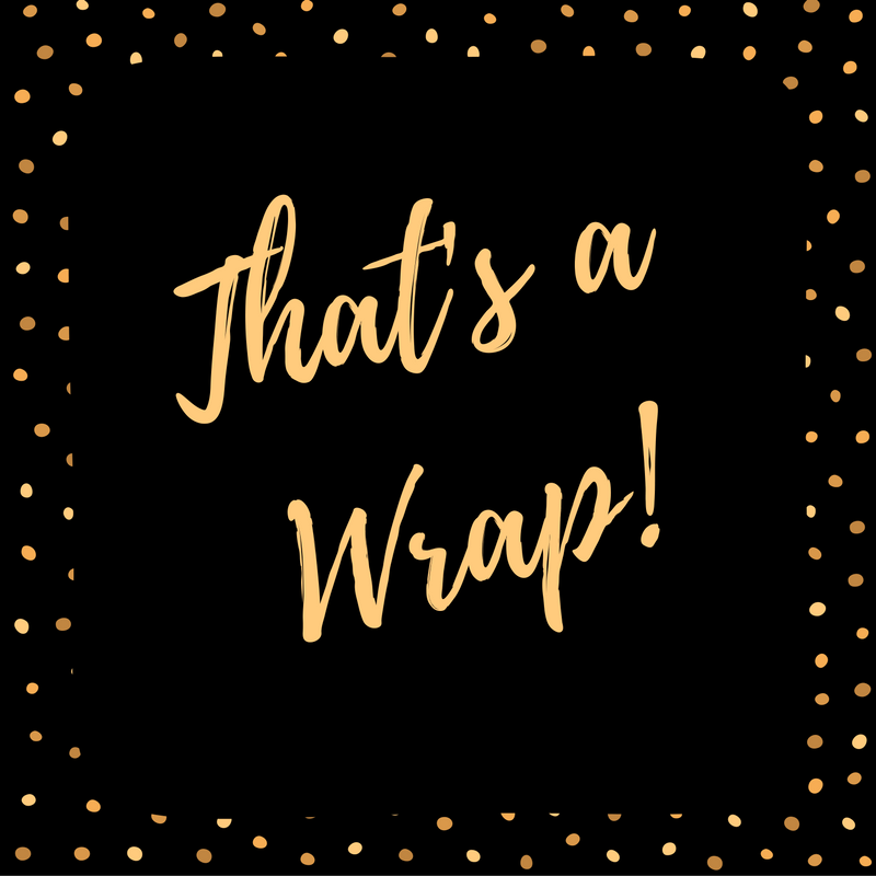 thats-a-wrap-2 A black and gold square with the words that 's a wrap